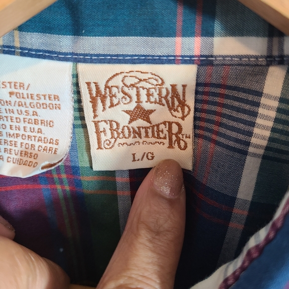 Vintage Western Frontier Plaid Pearl Snap Shirt - Picture 6 of 8